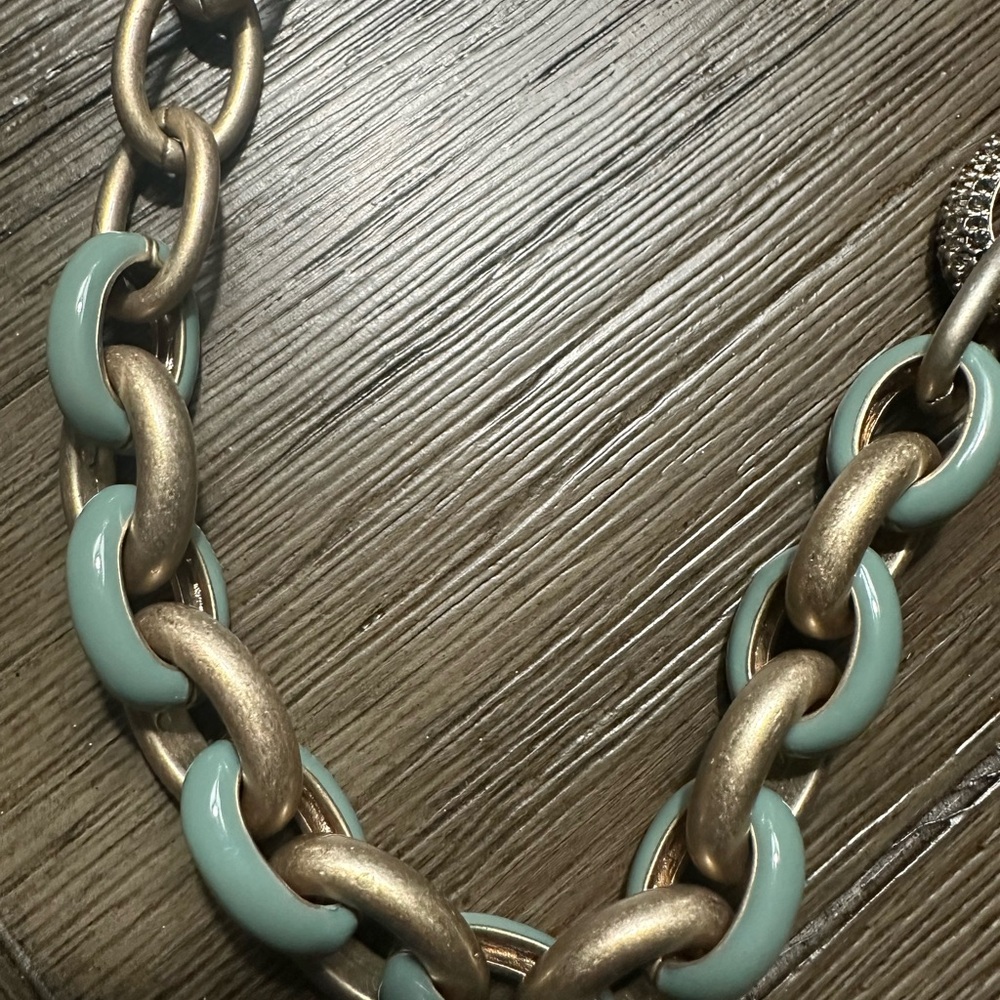 LOFT Gold and Green Statement Necklace